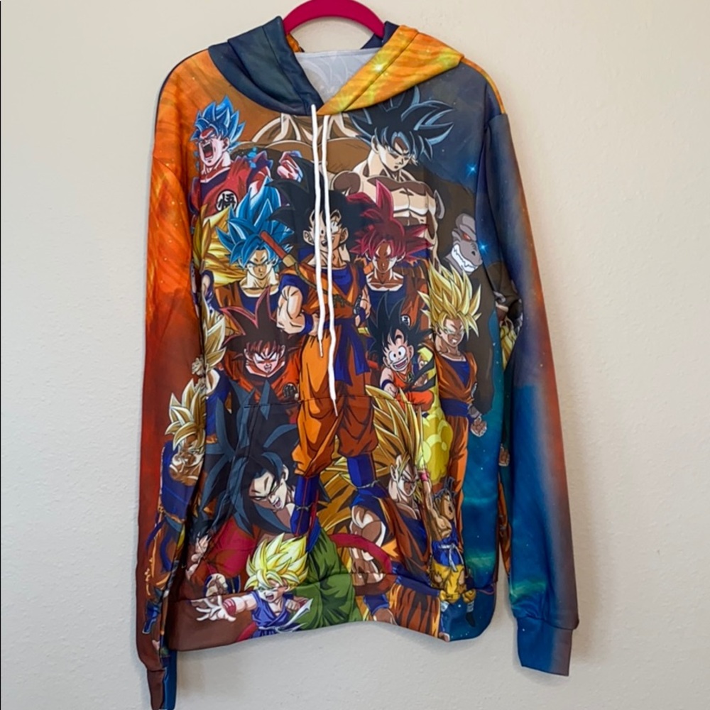 Anime Hoodie Blue and Orange Size XL